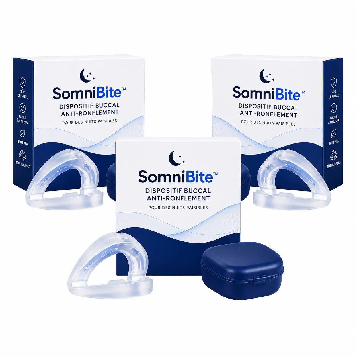 SomniBite™ Dispositif Buccal Anti-Ronflement | Avancez la mâchoire, libérez la respiration et dormez profondément dès la première nuit !