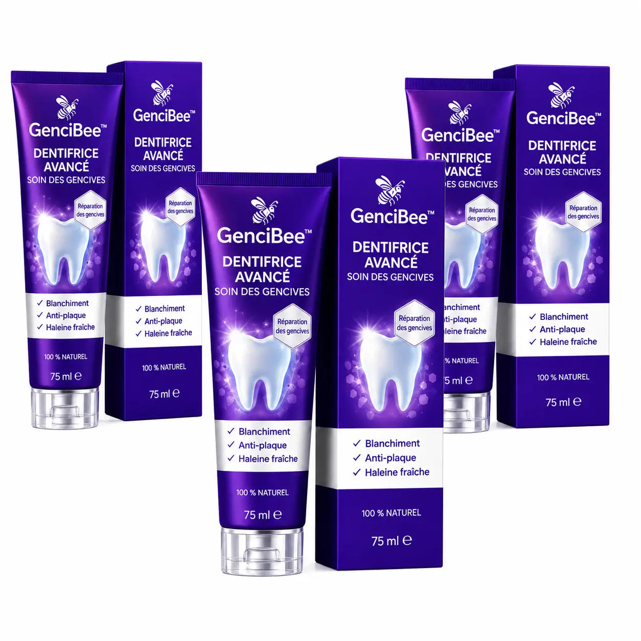 GenciBee™ Dentifrice au Venin d’Abeille | Stoppe les gencives qui saignent et renforce vos dents en 7 jours !