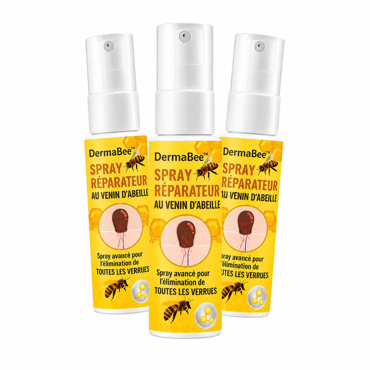 DermaBee™ Spray Réparateur au Venin d'Abeille | Élimine les problèmes de peau en 5 minutes!