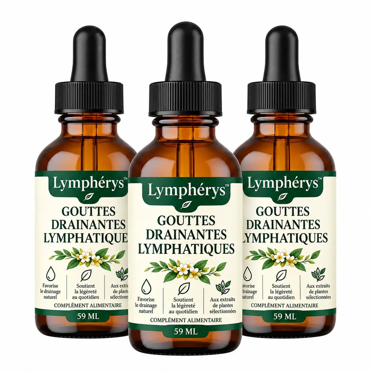 Lymphérys™ Gouttes Drainantes Lymphatiques | Dégonflez ventre, jambes et visage en quelques jours en éliminant l’eau piégée sous votre peau !