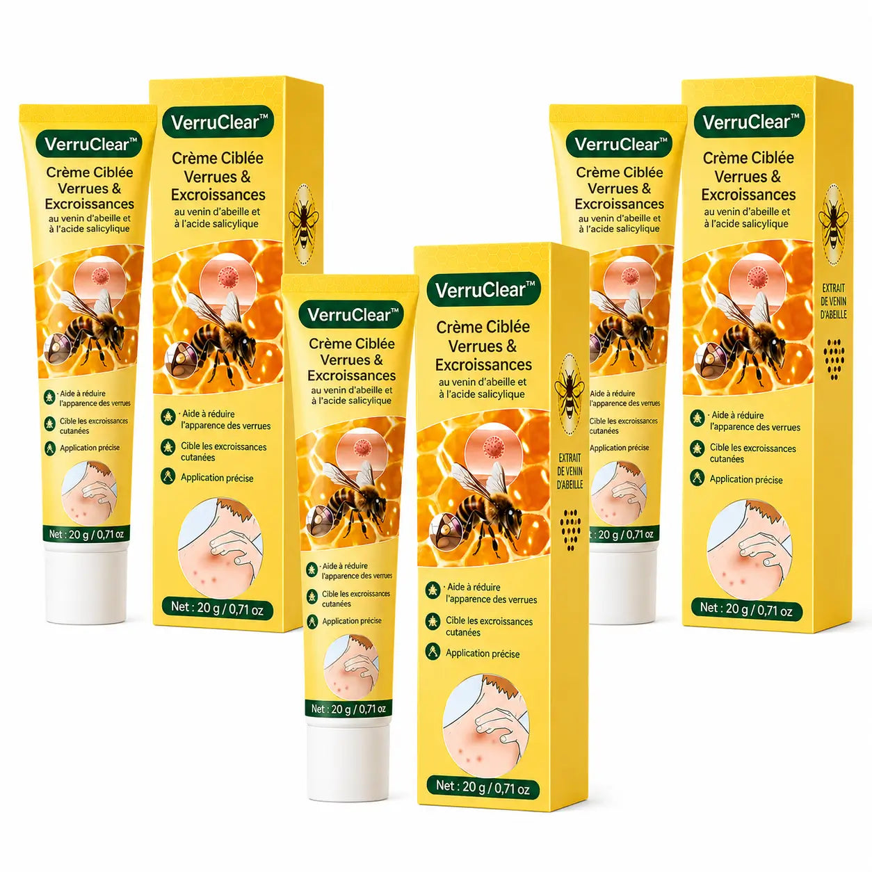 VerruClear™ Crème Ciblée Verrues & Excroissances | Lisse la peau en quelques jours et aide à faire disparaître les zones visibles !