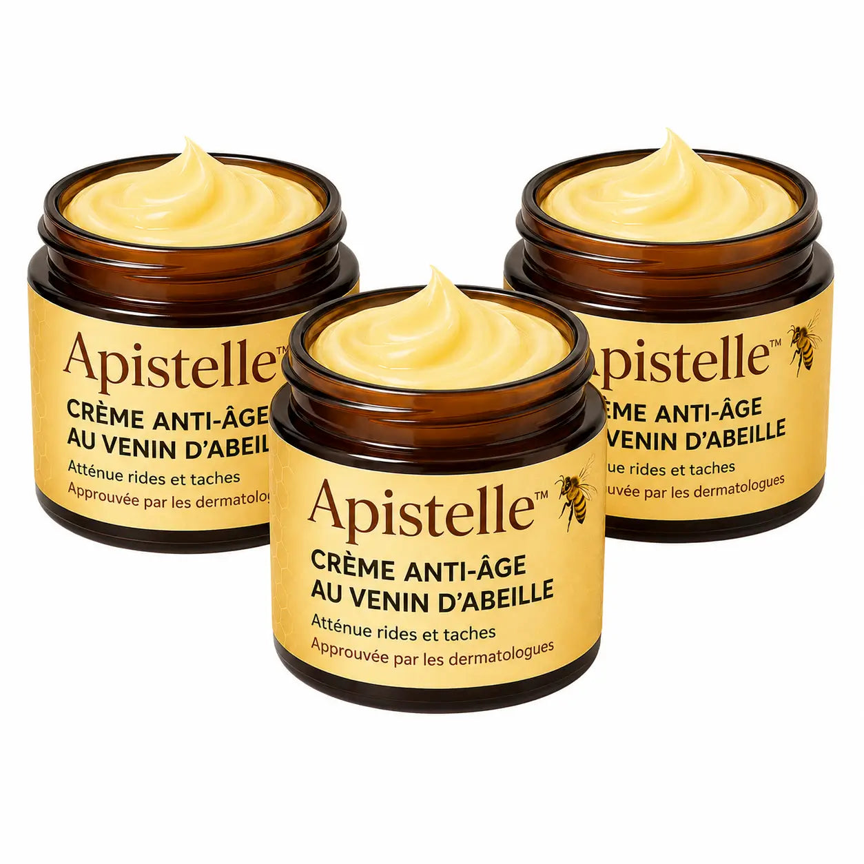 Apistelle™ Crème Anti-Âge au Venin d’Abeille | Élimine rides et taches en 3 minutes – approuvé par les dermatologues!