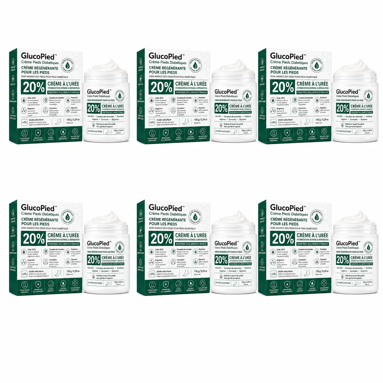 GlucoPied™ Crème Pieds Diabétiques | Répare les crevasses, protège vos pieds et soulage la douleur en 5 jours !