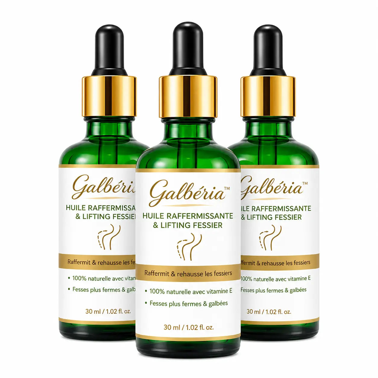 Galbéria™ Huile Raffermissante & Lifting Fessier | Des fesses fermes et remontées en 7 jours !