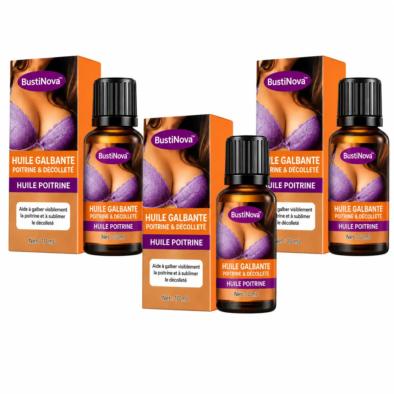 BustiNova™ Huile Galbante Poitrine & Décolleté | Raffermissez, liftez et regonflez visiblement votre buste sans chirurgie !