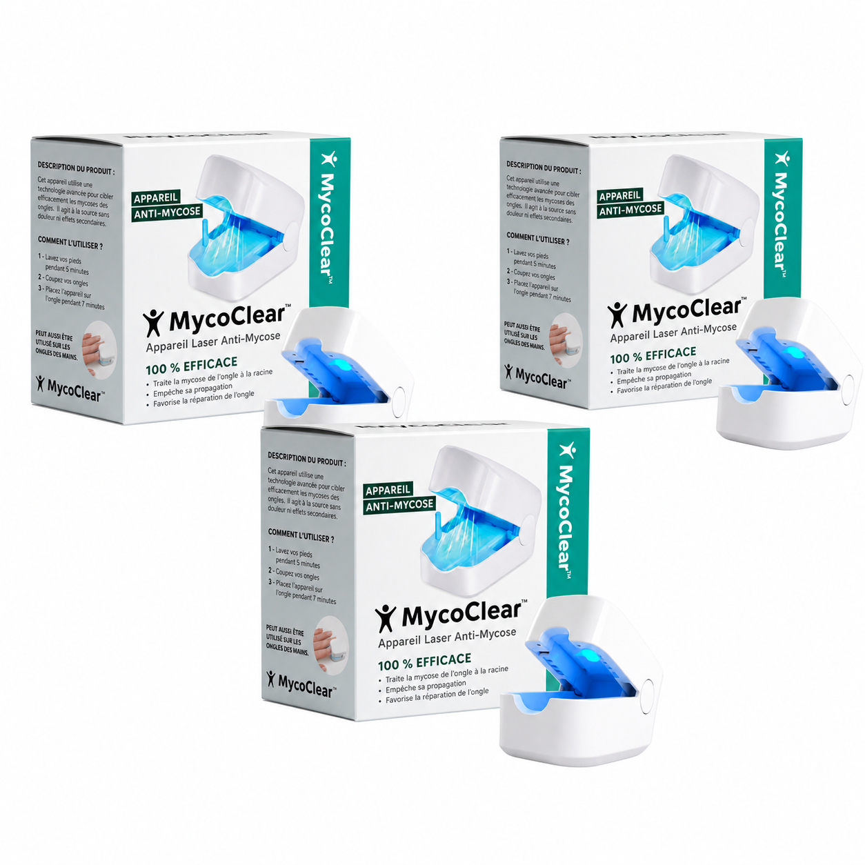 MycoClear™ Appareil Laser Anti-Mycose | Éradiquez les champignons à la racine et retrouvez des ongles sains en 7 jours !
