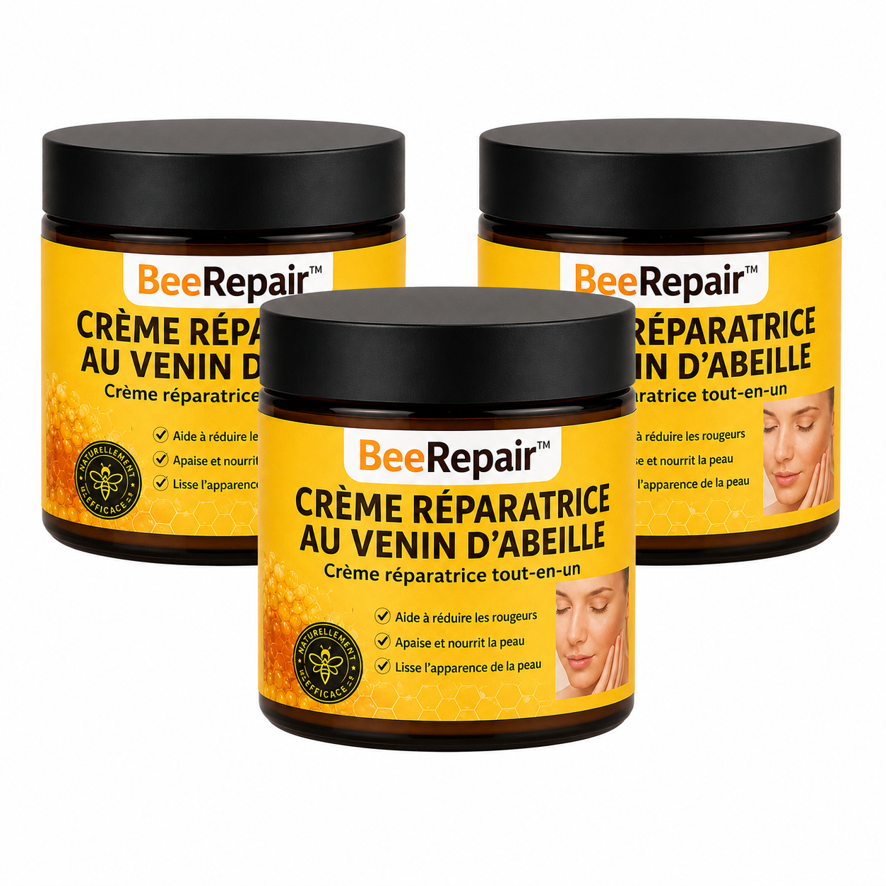 BeeRepair™ Crème Réparatrice au Venin d’Abeille | Élimine eczéma, boutons et rougeurs dès la première application!