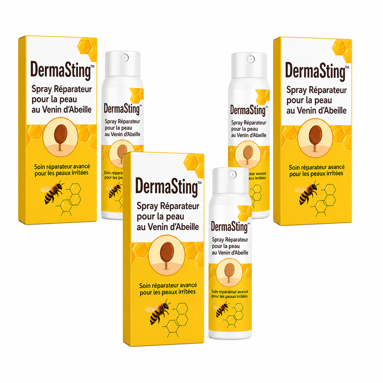 DermaSting™ Spray Réparateur pour la peau au Venin d'Abeille | Élimine les problèmes de peau en 10 minutes !