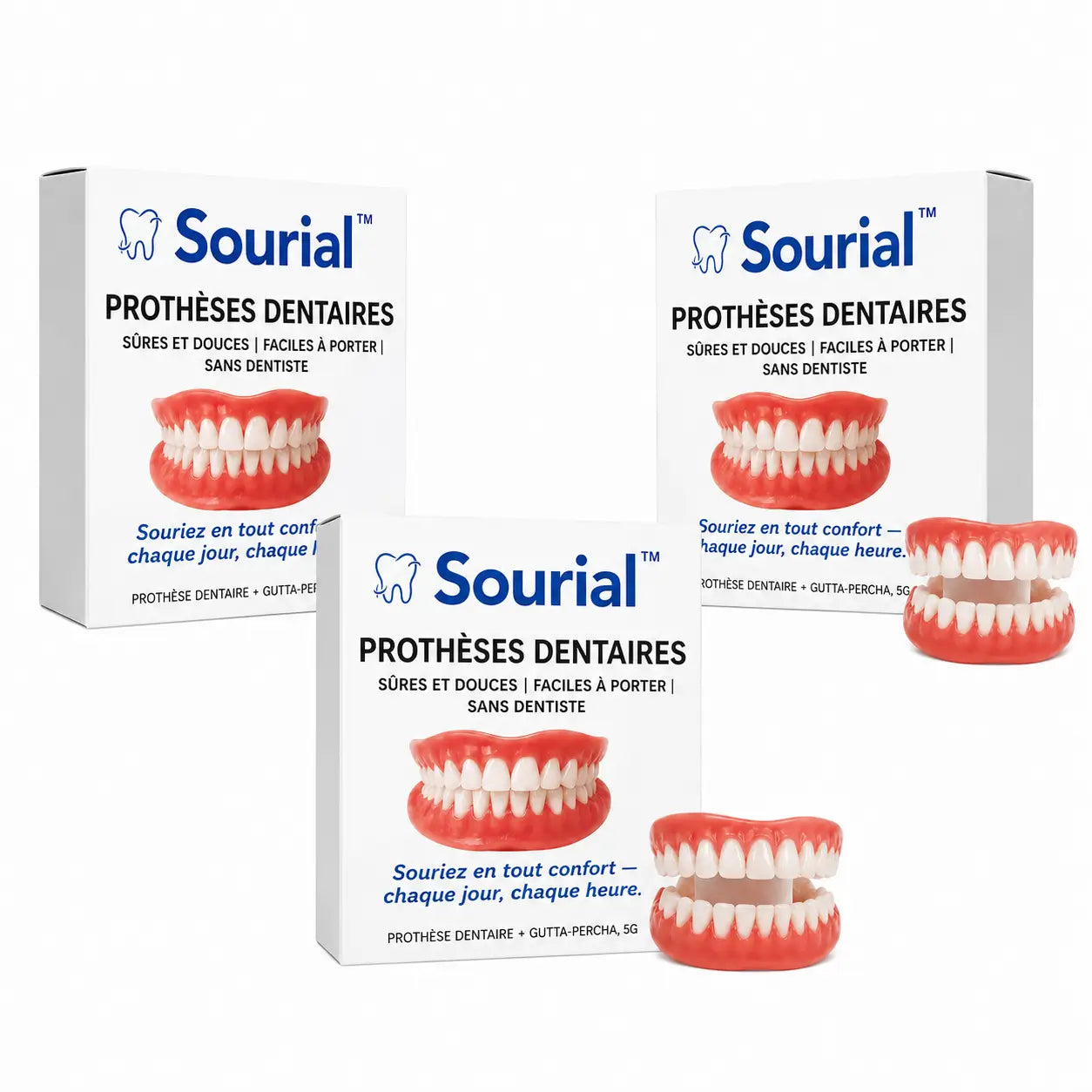 Sourial™ Prothèses dentaires | Retrouvez votre sourire naturel en 3 minutes !