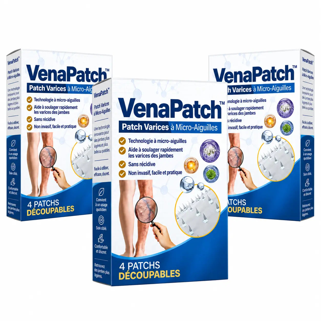 VenaPatch™ Patch Varices à Micro-Aiguilles | Soulagez les jambes lourdes et réduisez les veines visibles en 14 jours !
