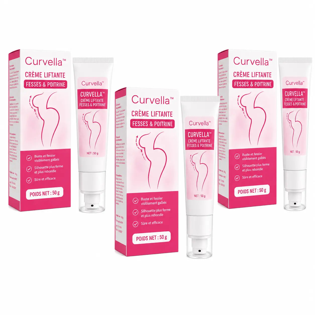 Curvella™ Crème Liftante Fesses & Poitrine | Galbez vos courbes et raffermissez votre silhouette sans sport ni chirurgie !