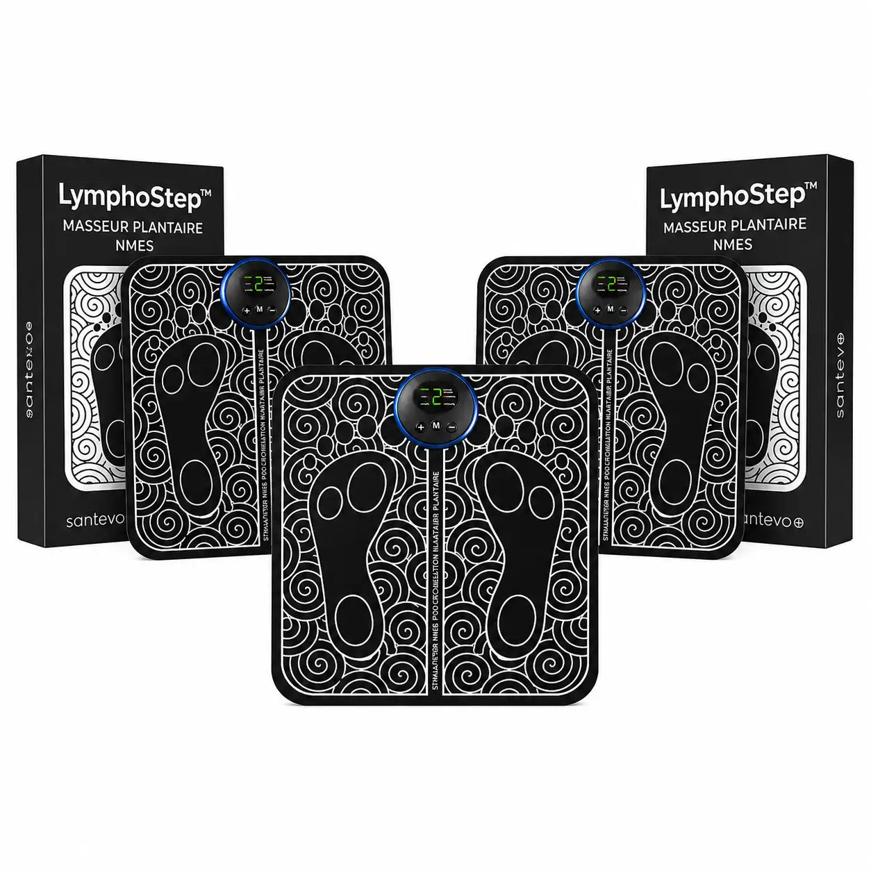 LymphoStep™ Masseur Plantaire NMES | Éliminez les gonflements et retrouvez des jambes légères en seulement 15 minutes !