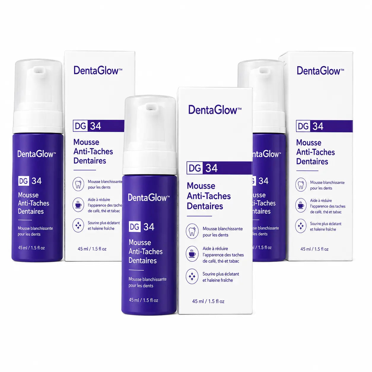 DentaGlow™ Mousse Anti-Taches Dentaires | Supprime le jaune et rend vos dents éclatantes dès la 1ère utilisation!