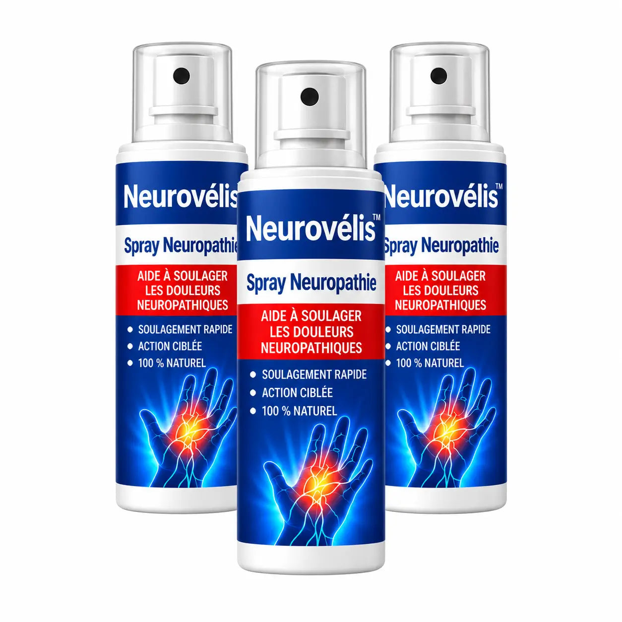 Neurovélis™ Spray Neuropathie | Stoppez picotements et engourdissements dès la première application !