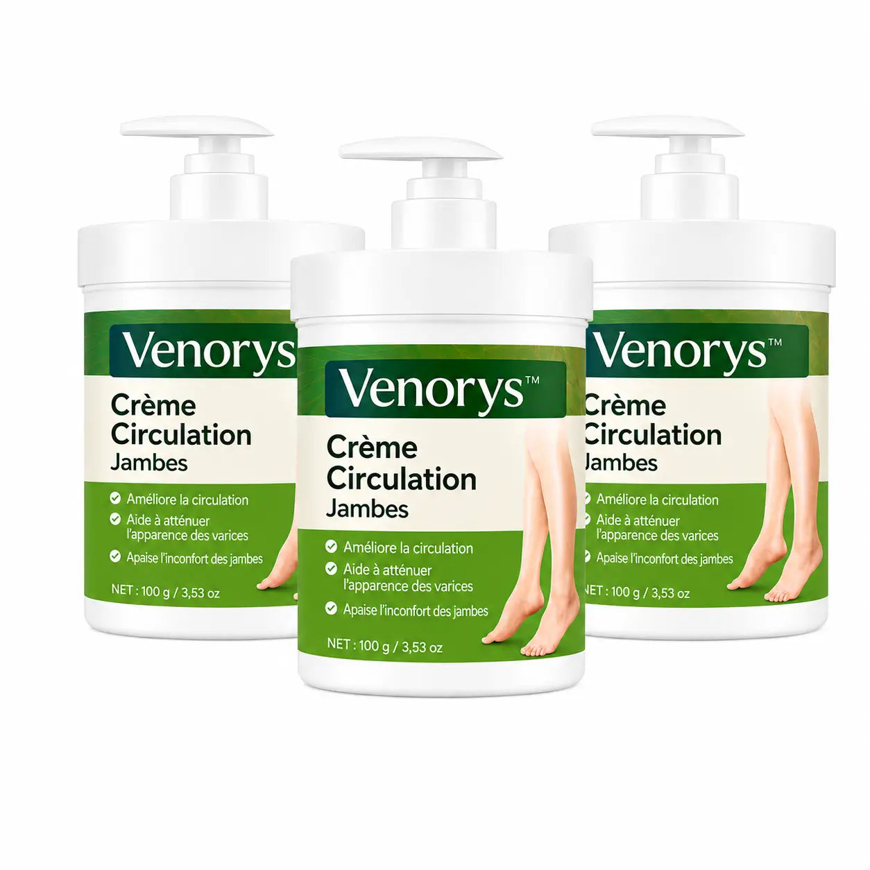 Venorys™ Crème Circulation Jambes | Éliminez jambes lourdes, douleurs et gonflements en 3 minutes !