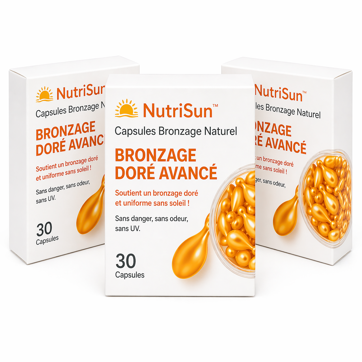 NutriSun™ Capsules Bronzage Naturel | Obtenez un bronzage doré et uniforme en seulement 5 jours !