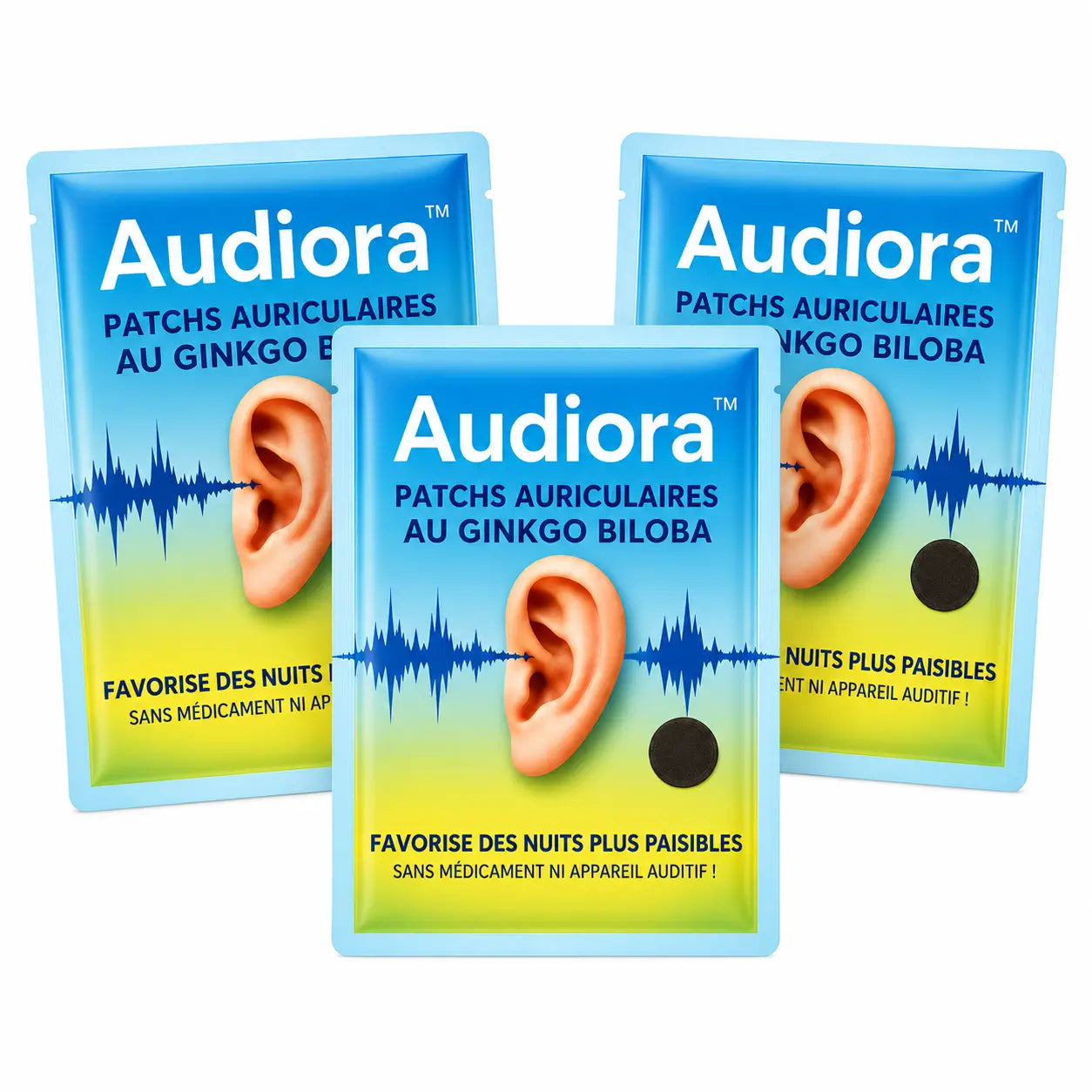 Audiora™ Patchs Auriculaires au Ginkgo Biloba | Élimine les acouphènes en 7 heures – sans médicament ni appareil auditif!