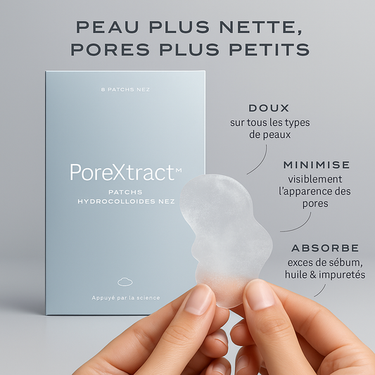 PoreXtract™ Patch Nez Purifiant au Charbon Actif | Élimine tous vos points noirs en 6 minutes chrono!