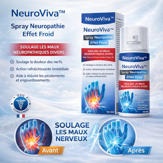 NeuroViva™ Spray Neuropathie Effet Froid | Éliminez la douleur nerveuse en 3 minutes !