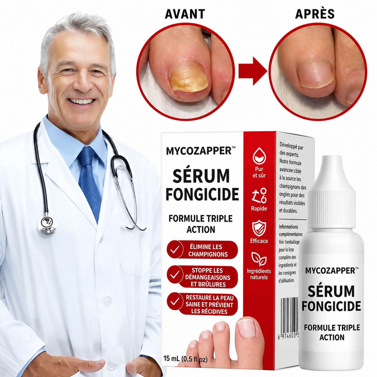 MycoZapper™ Sérum Fongicide | Éradiquez la mycose jusqu'à la racine et sauvez vos ongles en 48 heures chrono !