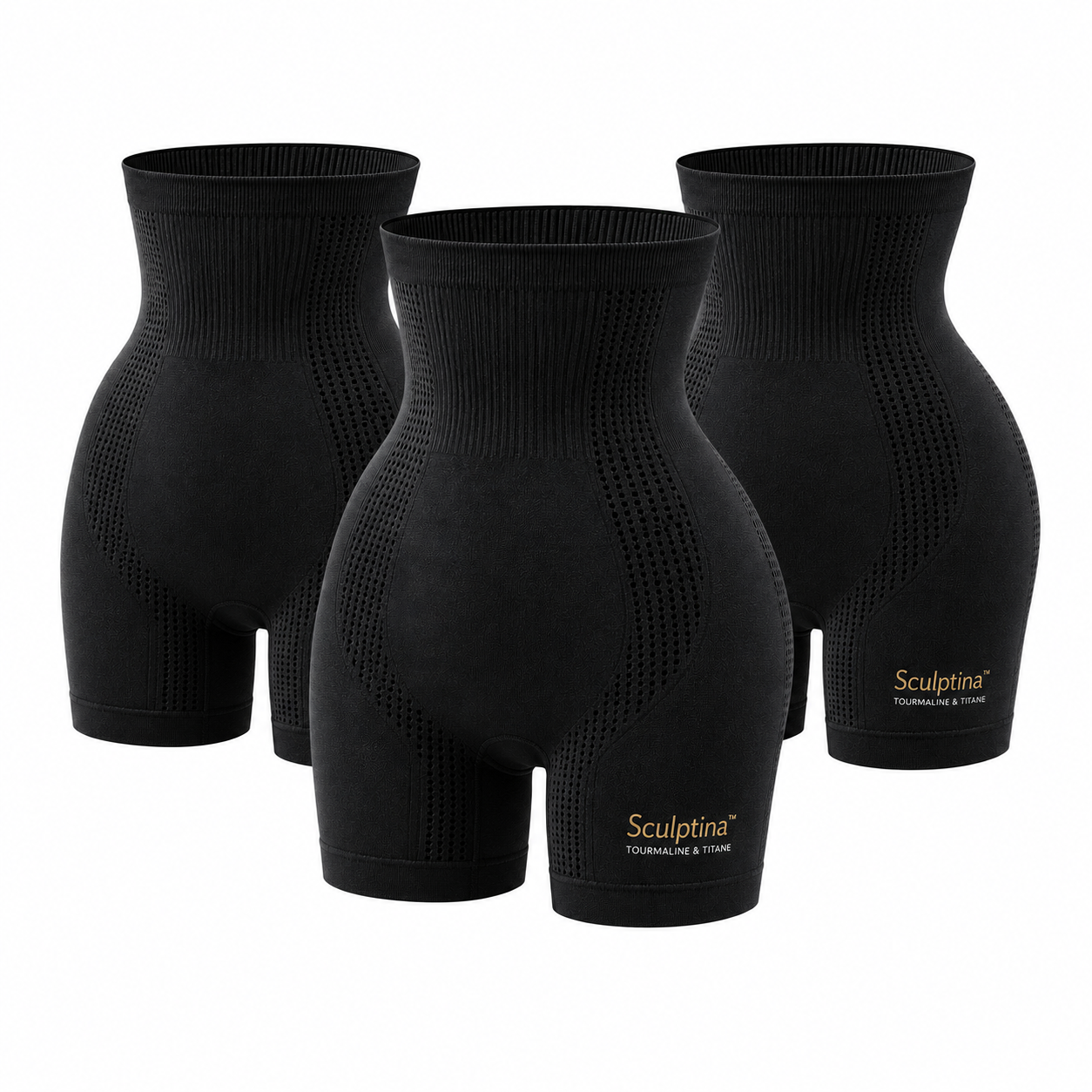 Sculptina™ Short Gainant Tourmaline & Titane | Sculpte la silhouette, affine la taille et booste la circulation en 10 minutes!