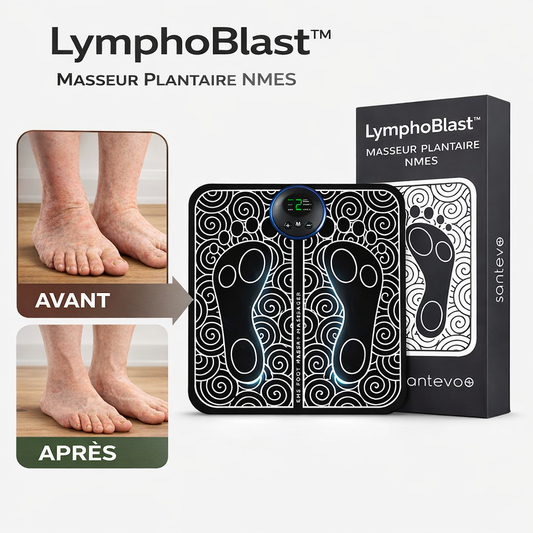 LymphoBlast™ Masseur Plantaire NMES | Éliminez les gonflements et retrouvez des jambes légères en seulement 15 minutes !