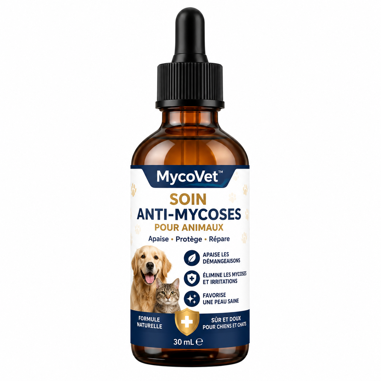 MycoVet™ Soin Anti-Mycoses pour Animaux | Stoppez grattage et léchage en quelques jours !