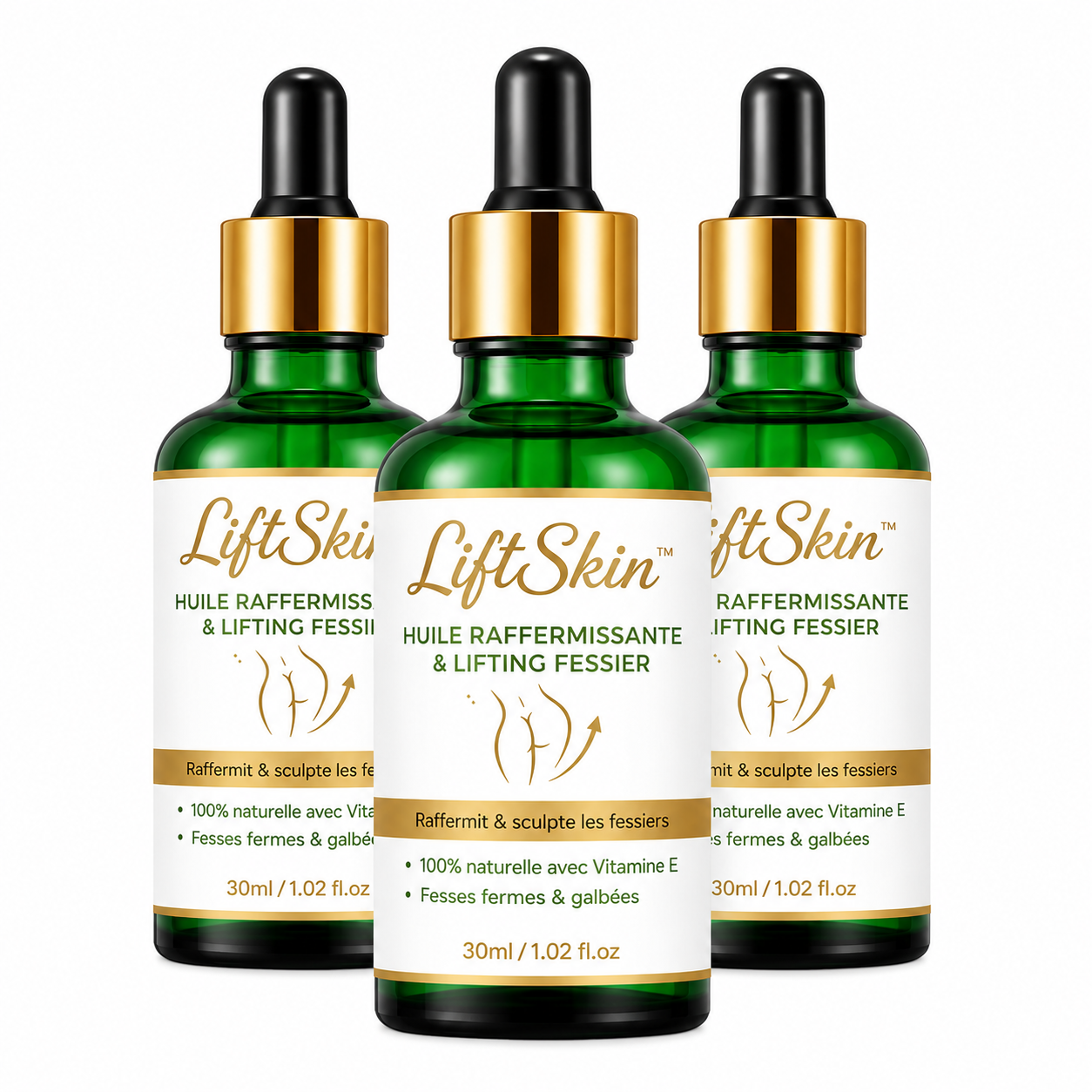 LiftSkin™ Huile Raffermissante & Lifting Fessier | Des fesses fermes et remontées en 7 jours !