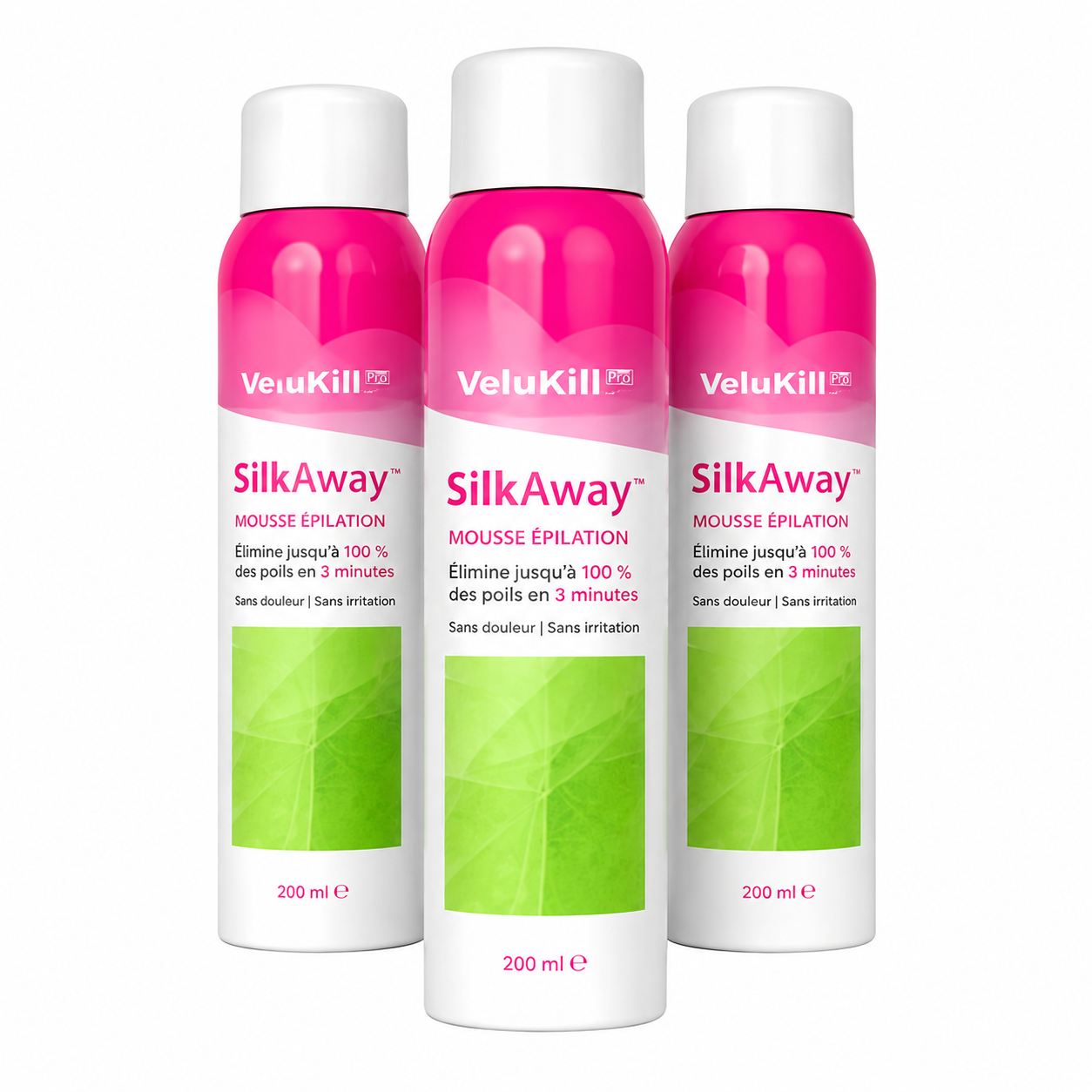 SilkAway™ Mousse Épilation | Éliminez 100 % des poils en 3 minutes, sans douleur ni repousse pendant 21 jours!