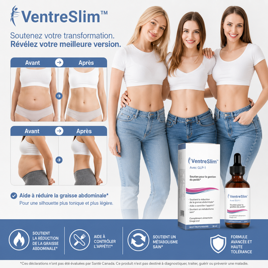 VentreSlim™ Gouttes Minceur | Éliminez jusqu'à 3 fois plus vite la graisse abdominale, dès la première semaine!