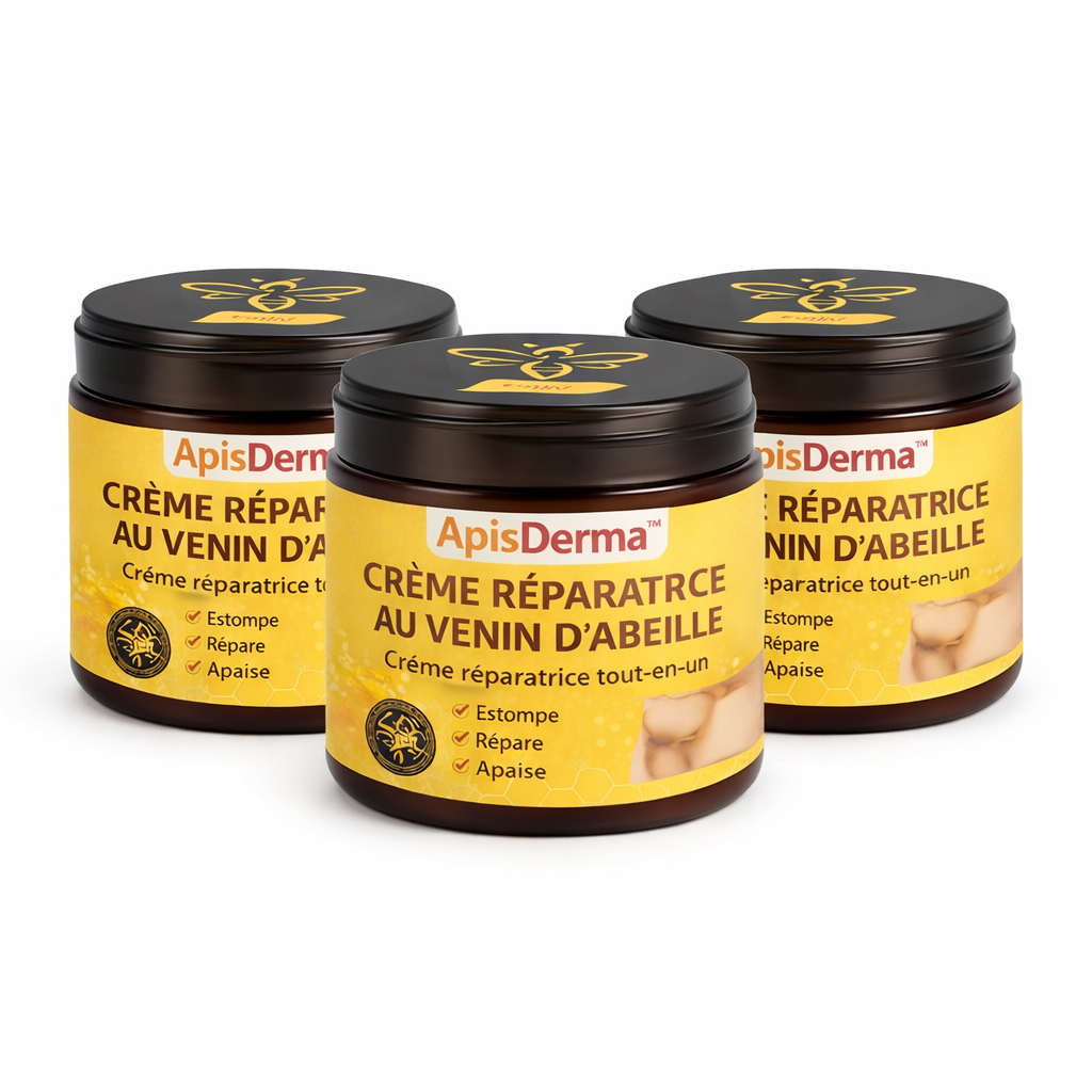 ApisDerma™ Crème Réparatrice au Venin d’Abeille | Élimine eczéma, boutons et rougeurs dès la première application!