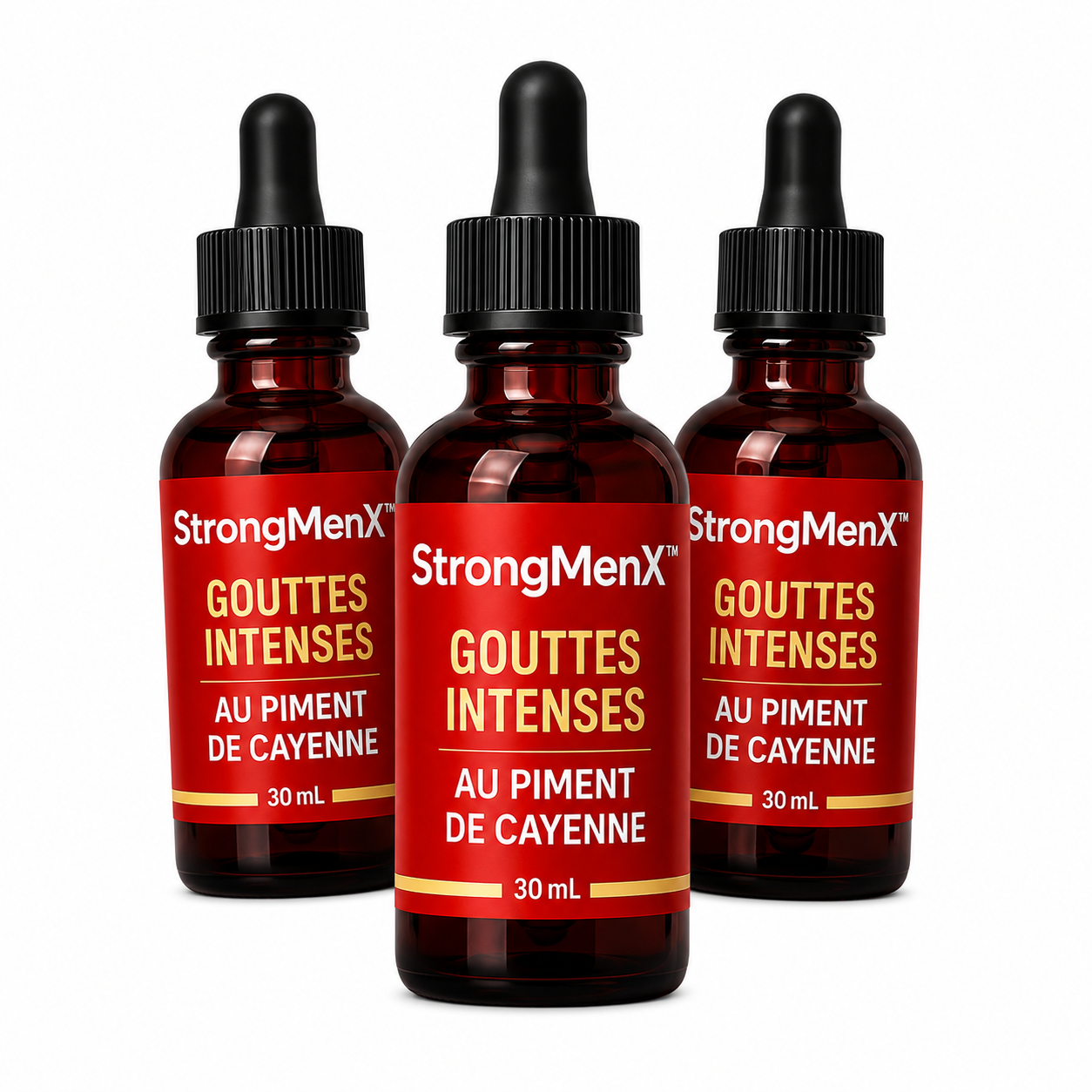 StrongMenX™ Gouttes Intenses au Piment de Cayenne | Retrouvez une érection en 3 minutes chrono !