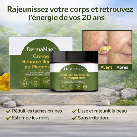 DermaMag™ Crème Renouvellement au Magnésium | Répare la peau, efface imperfections et apaise les plaques en 7 minutes !