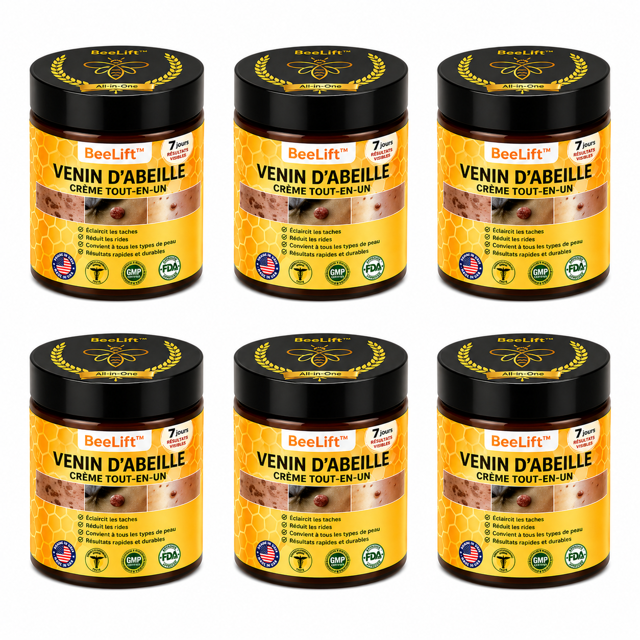BeeLift™ Crème Venin d’Abeille Anti-Rides | Lifte votre peau et efface les taches en 7 jours chrono!