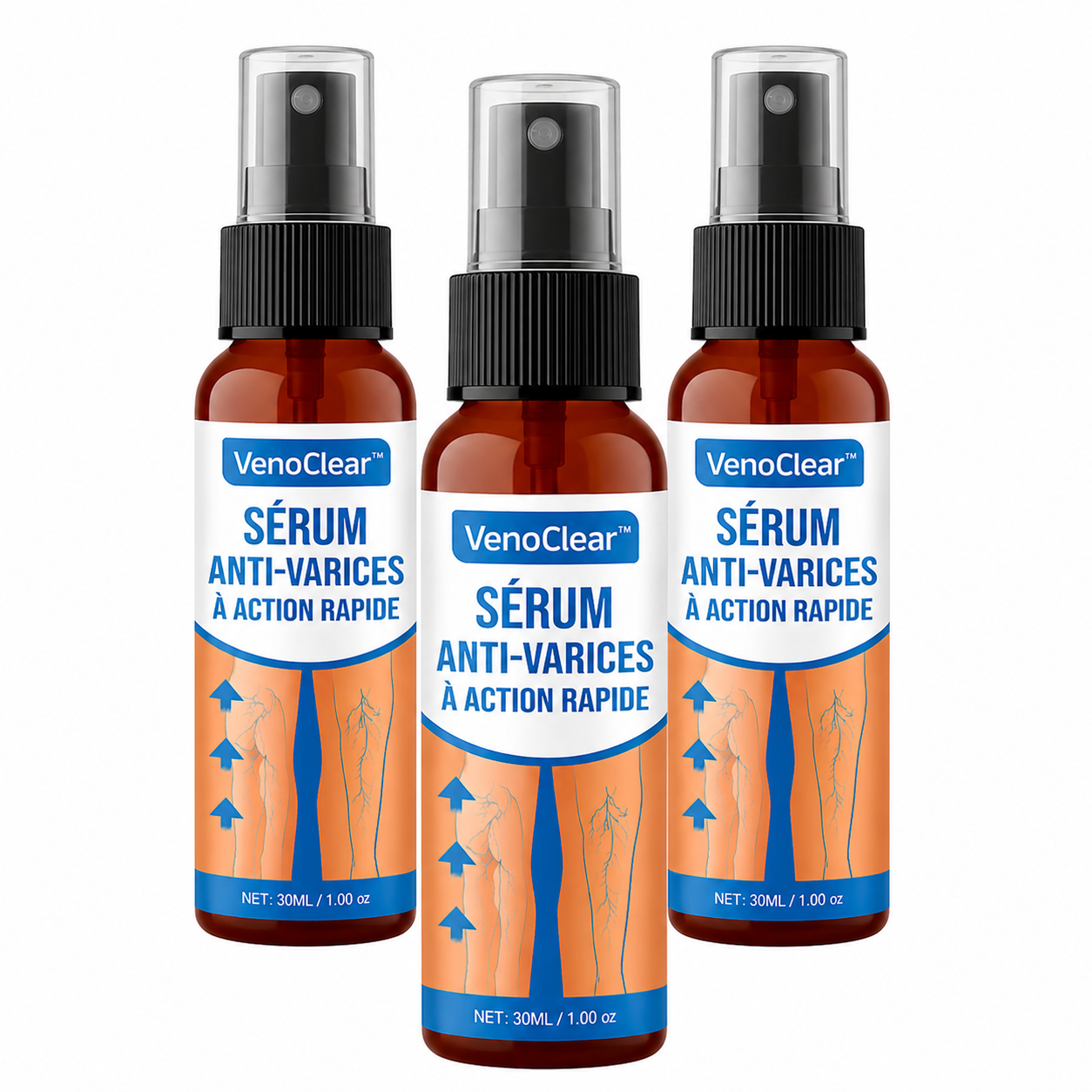 VenoClear™ Sérum Anti-Varices à Action Rapide | Élimine 95% des varices visibles en 4 jours !