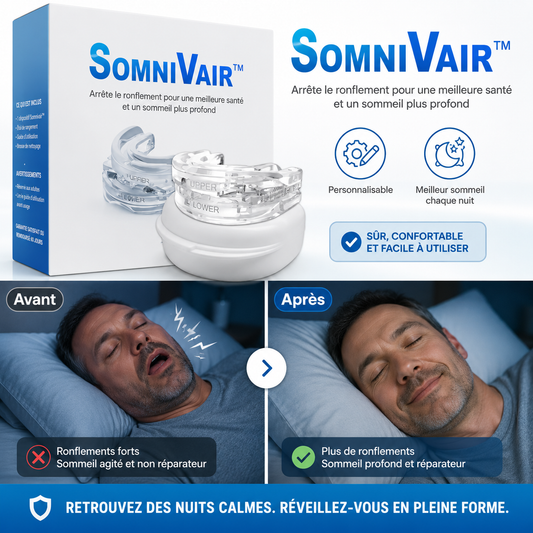 Somnivair™ Dispositif Nasal | Stoppe les ronflements & l’apnée du sommeil en 3 minutes!