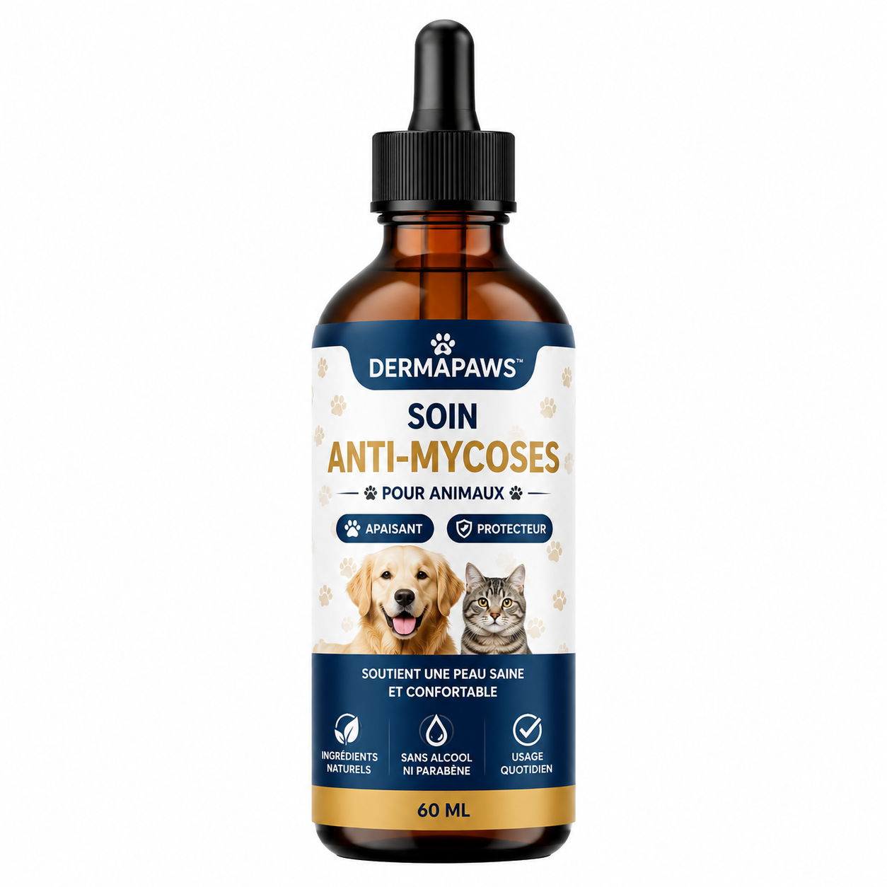 Dermapaws™ Soin Anti-Mycoses pour Animaux | Stoppez grattage et léchage en quelques jours !