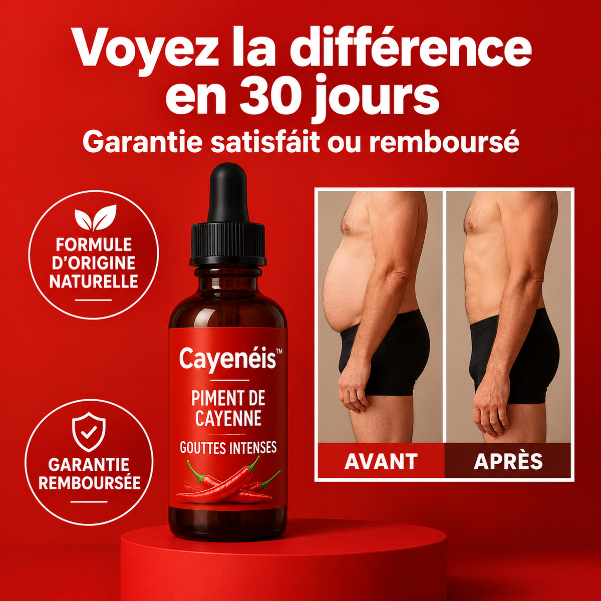 Cayenéis™ Gouttes Intenses au Piment de Cayenne | Retrouvez une érection en 3 minutes chrono !