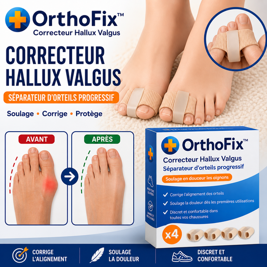 OrthoFix™ Correcteur Hallux Valgus | Supprimez les douleurs articulaires et marchez normalement dès le premier jour !