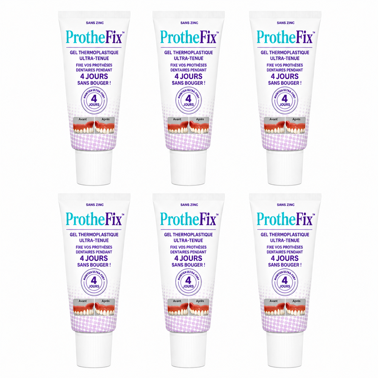ProtheFix™ Gel Thermoplastique Ultra-Tenue | Fixe vos prothèses dentaires pendant 4 jours sans bouger!