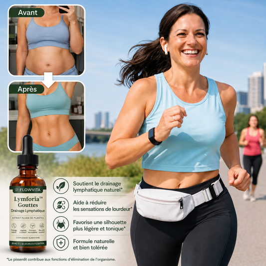 Lymforia™ Gouttes Drainage Lymphatique | Éliminez gonflements et rétention d’eau en 16 jours !