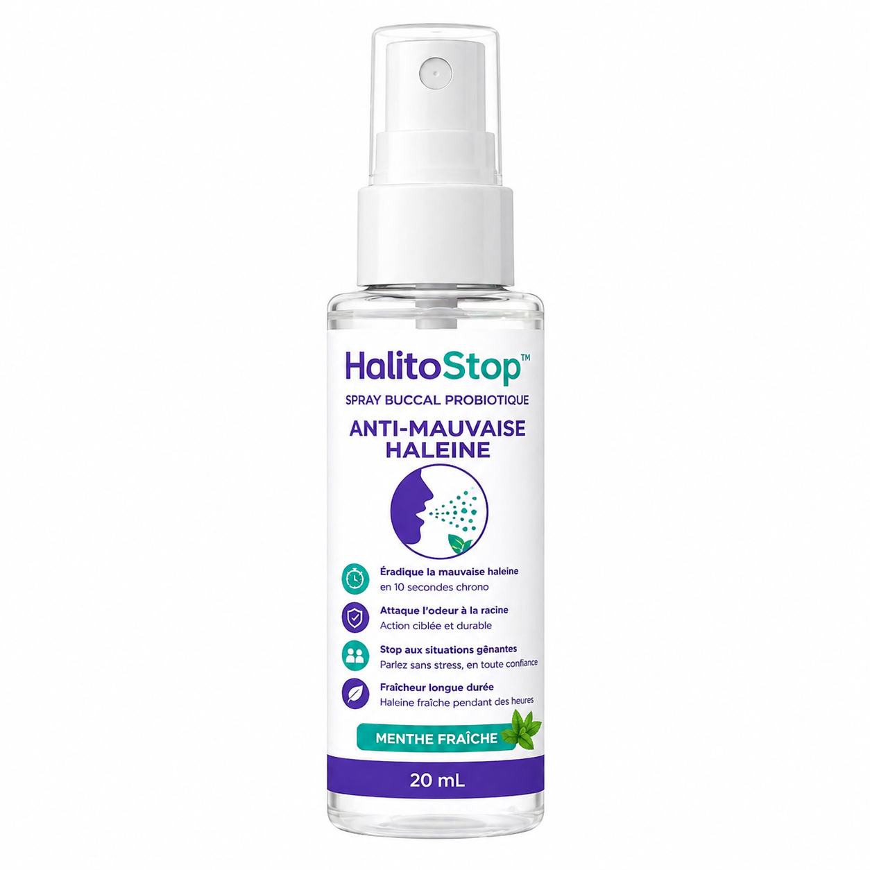 HalitoStop™ Spray Buccal Probiotique | Éradiquez la mauvaise haleine et purifiez votre bouche en 10 secondes chrono !