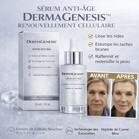 DermaGenesis™ Sérum Anti-Âge | Effacez les rides profondes et rajeunissez votre peau en quelques minutes !
