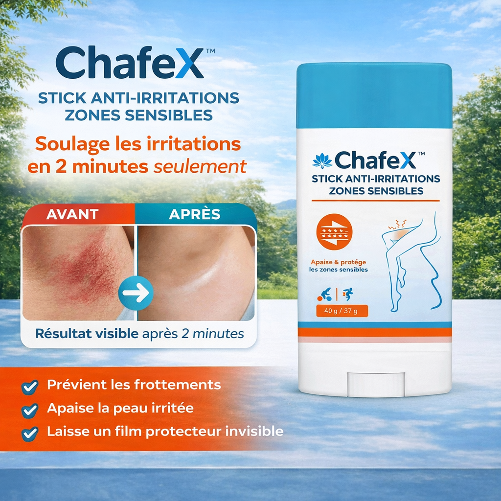 ChafeX™ Stick Anti-Irritations Zones Sensibles | Stoppez brûlures et rougeurs en 2 minutes !