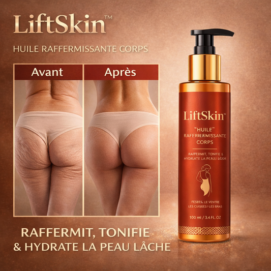 LiftSkin™ Huile pour le corps | Obtenez une peau 98 % plus ferme en seulement 24 heures !