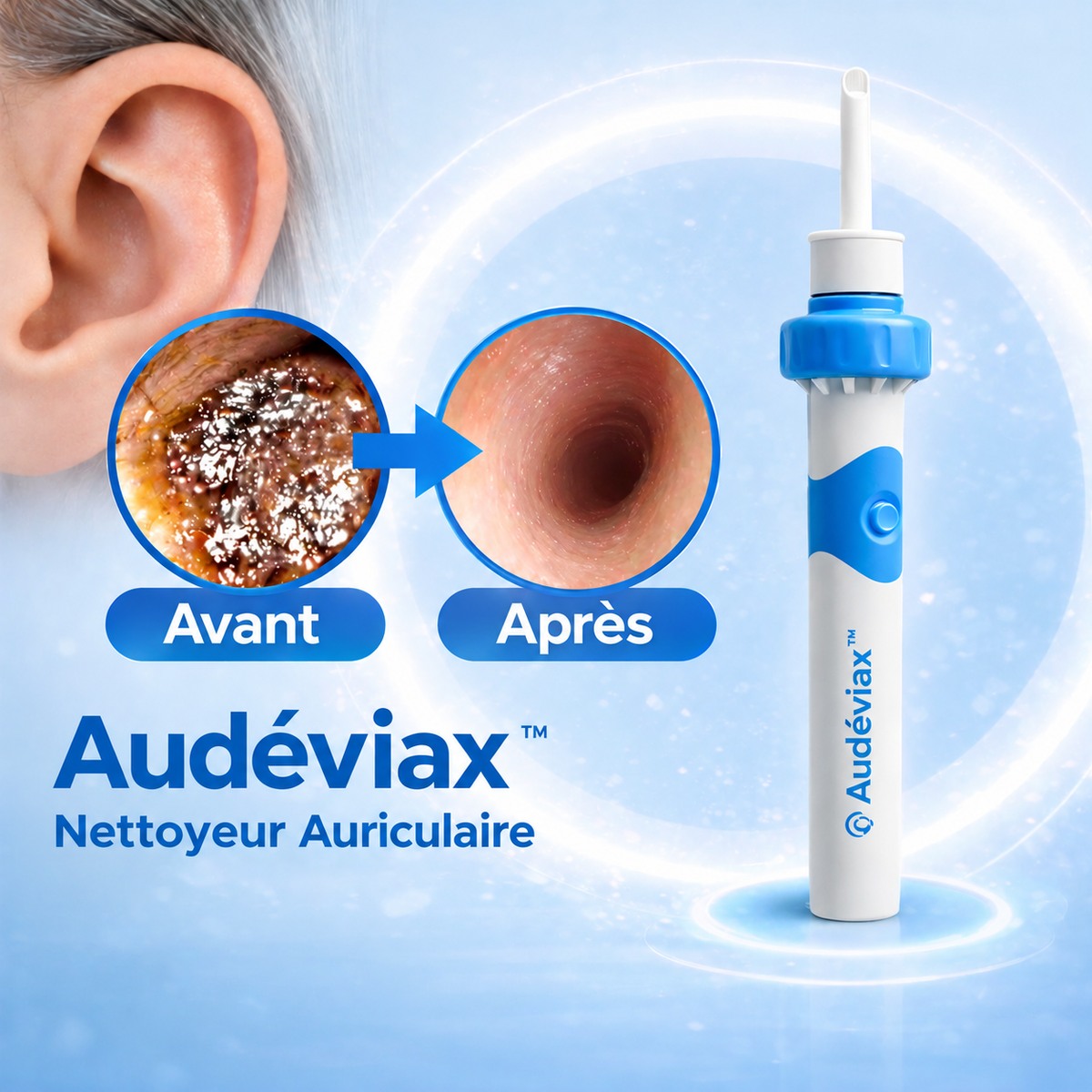 Audéviax™ Nettoyeur Auriculaire | Éliminez 95 % du cérumen en 60 secondes chrono !