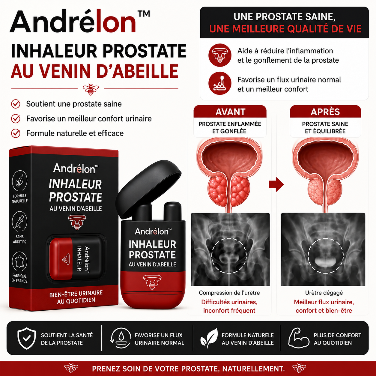 Andrélon™ Inhaleur Prostate au Venin d’Abeille | Déclenchez une érection massive en 3 minutes chrono !