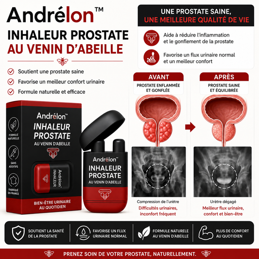 Andrélon™ Inhaleur Prostate au Venin d’Abeille | Déclenchez une érection massive en 3 minutes chrono !