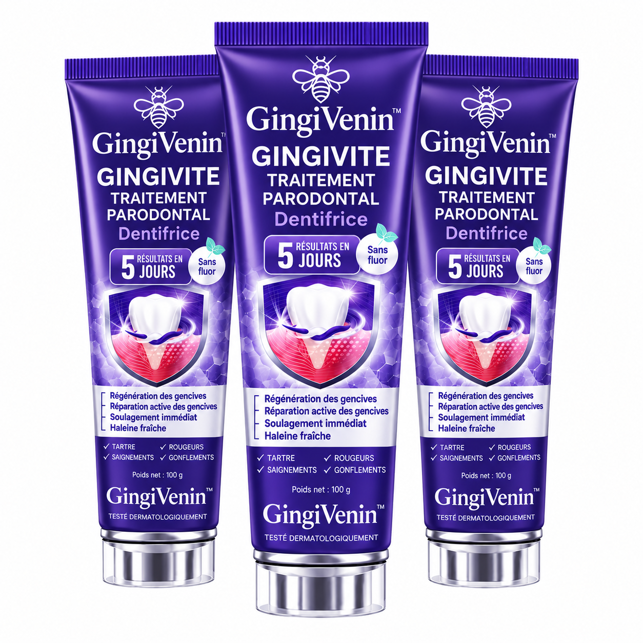 GingiVenin™ Dentifrice Gencives au Venin d’Abeille | Stoppez les saignements et raffermissez vos gencives en 5 jours !