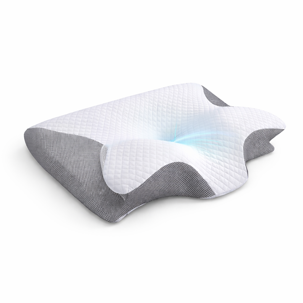 Neckora™ Oreiller Cervical à Mémoire de Forme | Retrouvez des nuits sans douleurs en 3 minutes !